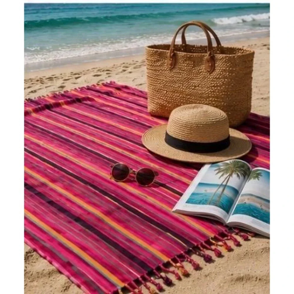 African Kikoy Beach Wrap | Multicolor Cotton Sarong, Boho Cover-Up, Travel Shawl